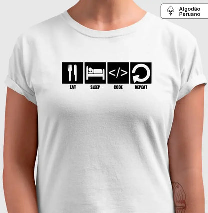 ESCR #02 - Eat, Sleep, Code, Repeat - CAMISETA 530510